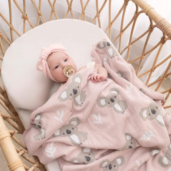 Australiana Baby Blanket - Koala/Blush