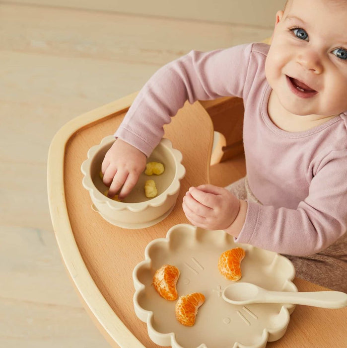 My First Dining Set with Bib - Almond