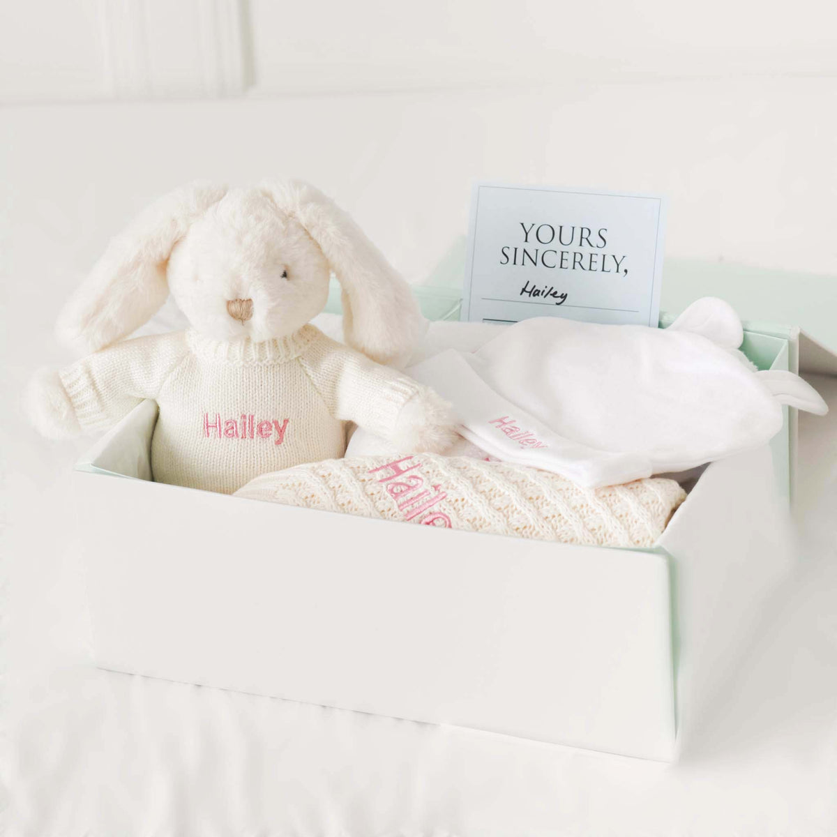 Mercy Baby - New Baby Girl Flower Basket and Gift Hamper