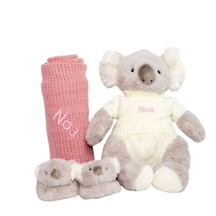 LIMITED EDITION Koala Set with Green,Grey,Pink, Rose or White Blanket