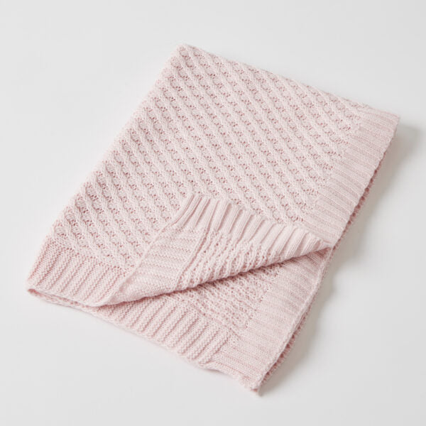 Basket Weave Blanket - Pink