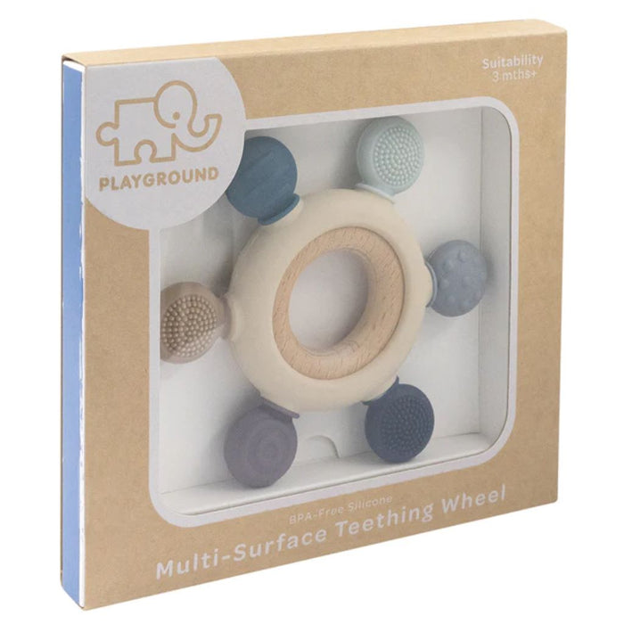 Playground  Silicone Sensory Teether - Blue