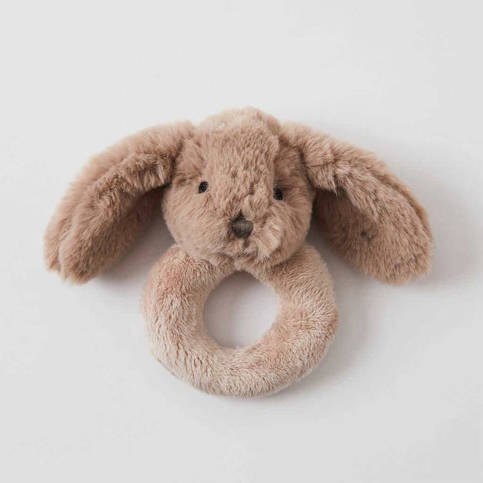 Jiggle Giggle Bunny Baby Rattle - Taupe