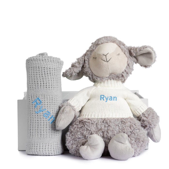 Sheepy Set with Green,Grey,Pink, Rose or White Blanket