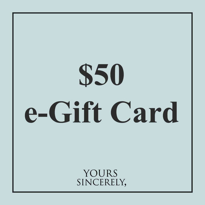 Yours Sincerely e-Gift Card $50